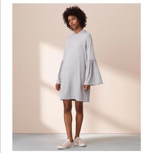Lou & Grey Striped hooded bell sleeve dress